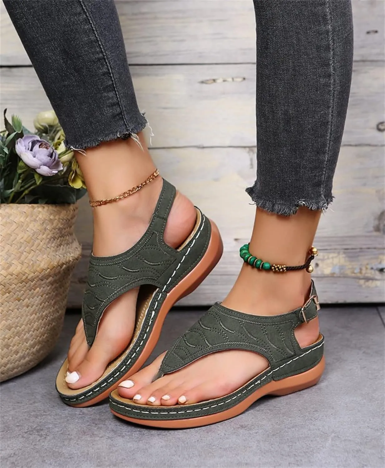 Ladmiple Orthotic Sandals For Women With Arch Support Orthopedic Flip Flops Soft Dressy Summer Beach Shoes Comfortable Slides