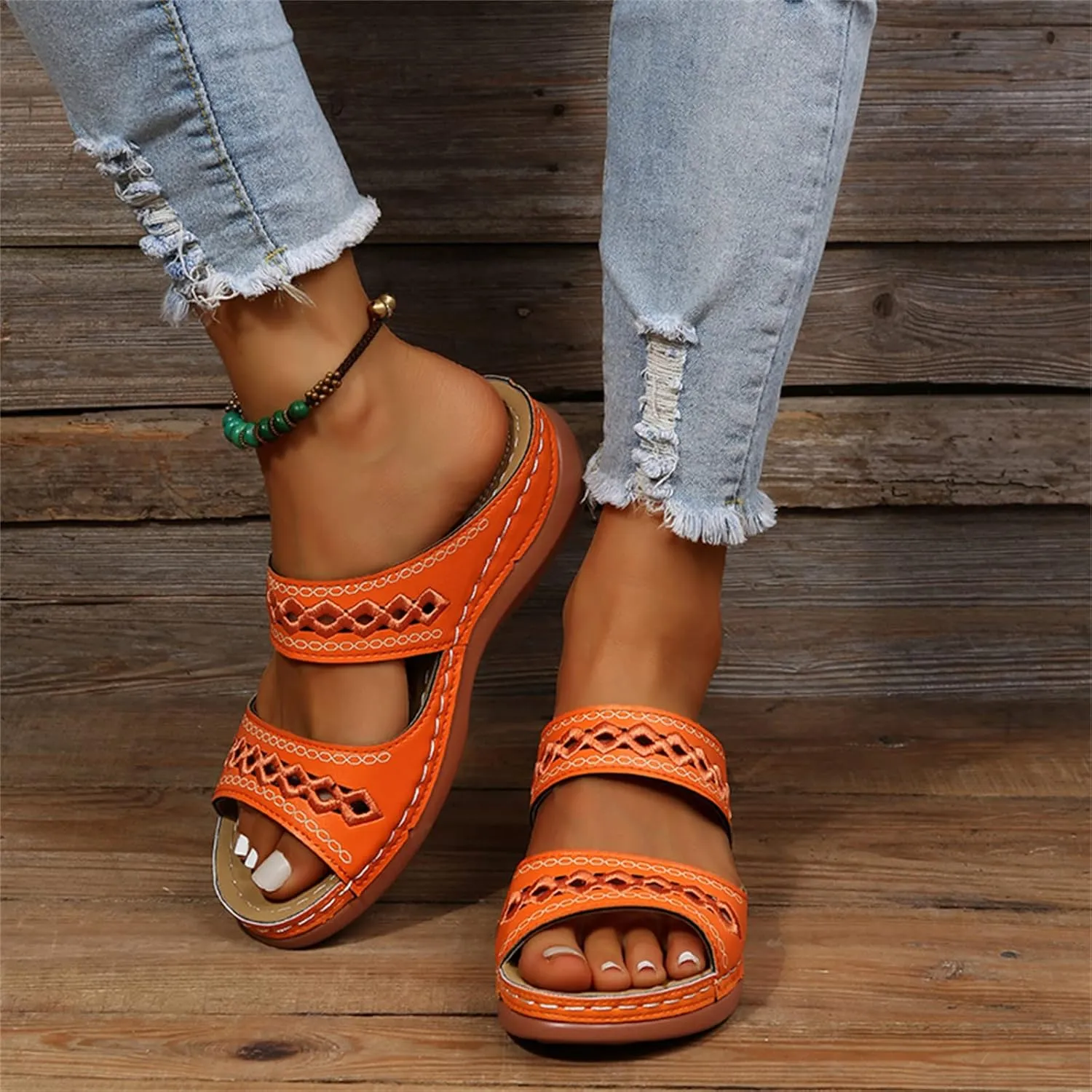 Ladmiple Sandals Women Comfortable Dressy Arch Support Orthopedic Slippers Summer Orthotic Flip Flops for Plantar Fasciitis