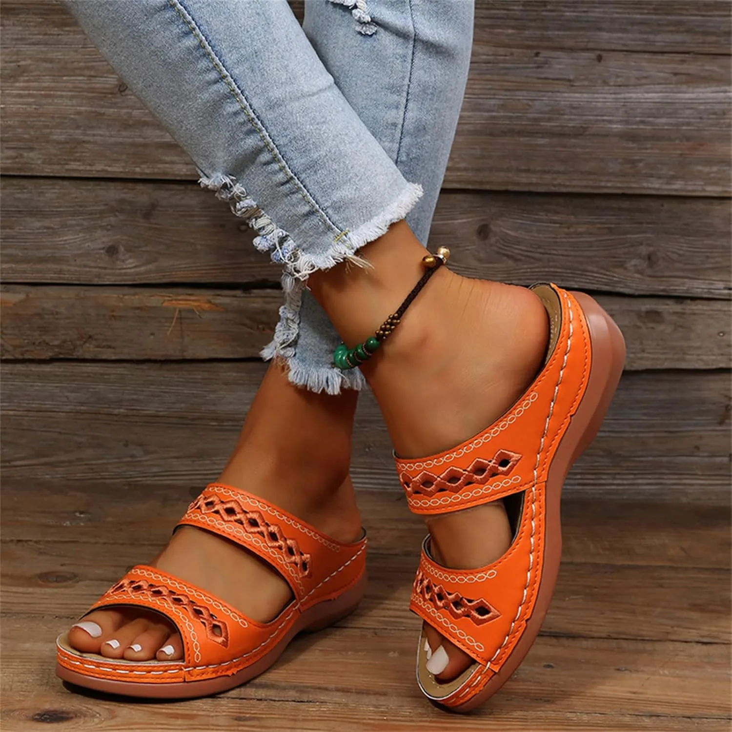 Ladmiple Sandals Women Comfortable Dressy Arch Support Orthopedic Slippers Summer Orthotic Flip Flops for Plantar Fasciitis