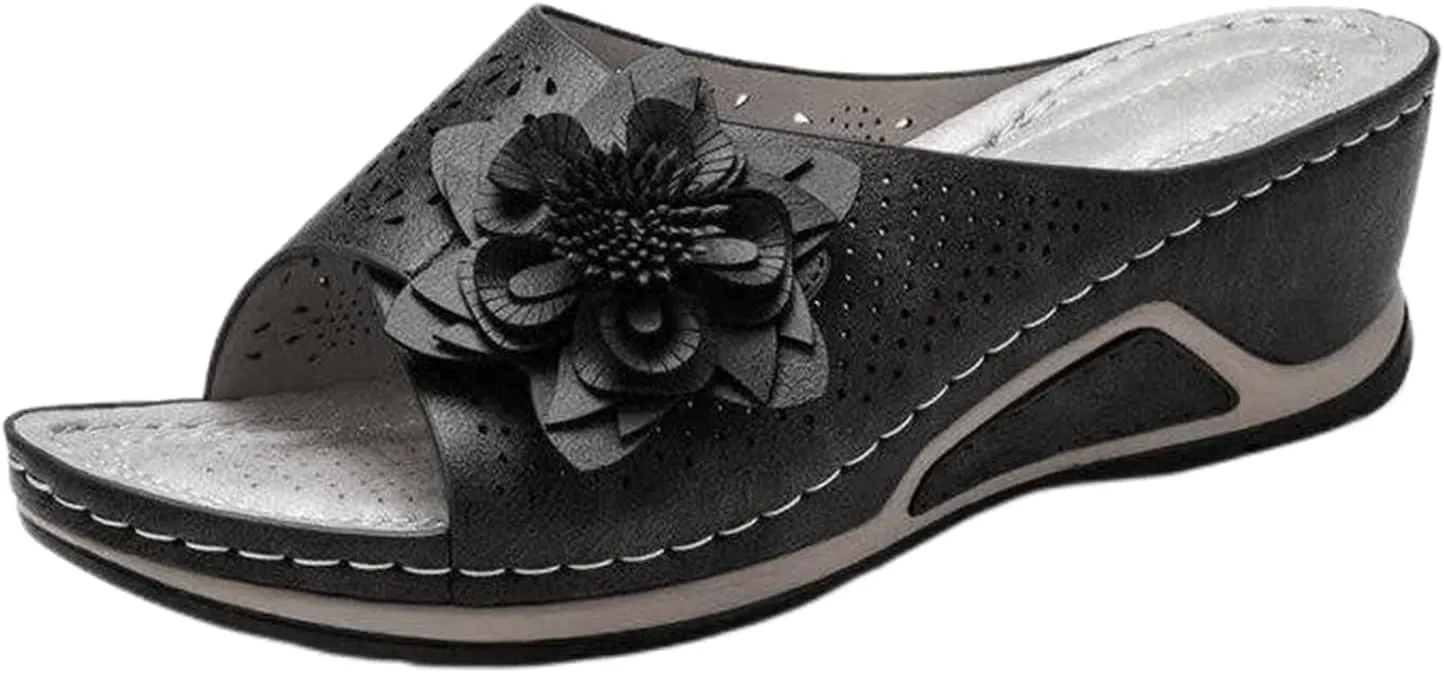 Ladmiple Sandals Women Dressy Comfortable Flat Walking Orthopedic Flip Flops Summer Orthotic Slides with Arch Support 2024