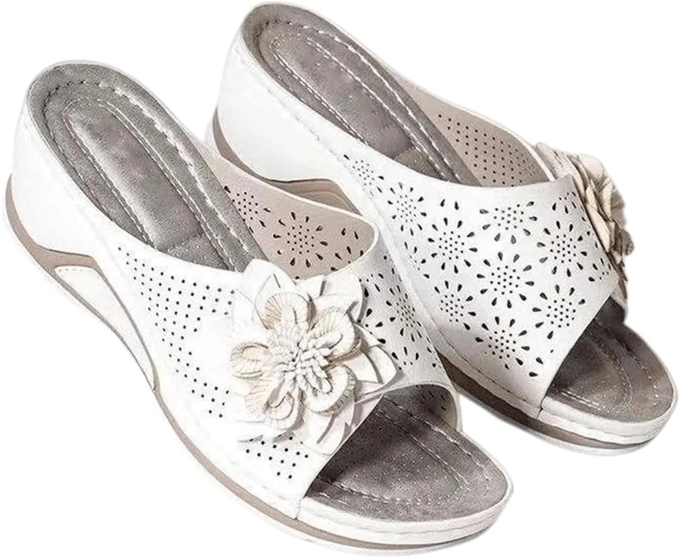 Ladmiple Sandals Women Dressy Comfortable Flat Walking Orthopedic Flip Flops Summer Orthotic Slides with Arch Support 2024