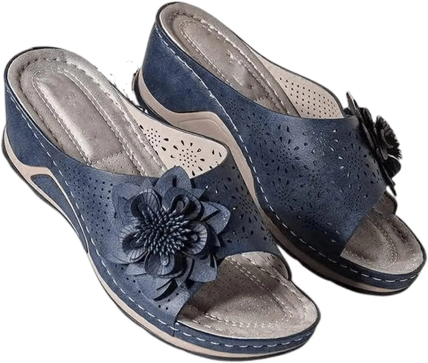Ladmiple Sandals Women Dressy Summer Flat Comfortable Orthopedic Sandals Arch Support Orthotic Flip Flops Cute Walking Slides