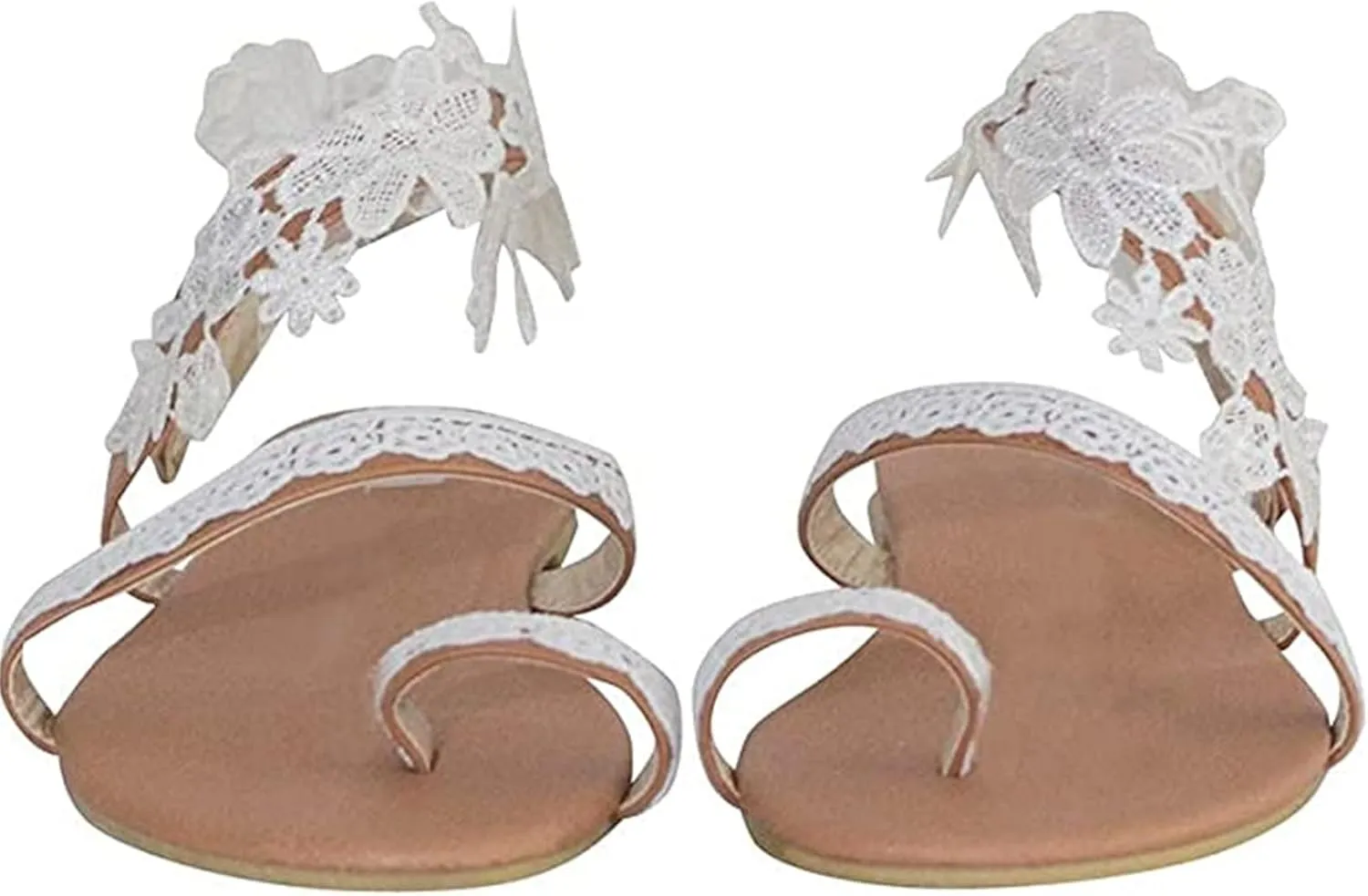 Ladmiple Sandals Women Dressy Summer Floral Beaded Gladiator Flip Flops Sandal Causal Beach Travel Slippers Flats Shoes