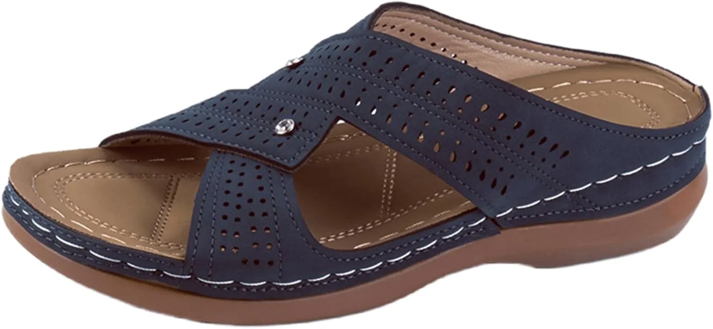 Ladmiple Womens Sandals Comfortable Arch Support Orthopedic Slides Slippers Plantar Fasciitis Summer Orthotic Flip Flops