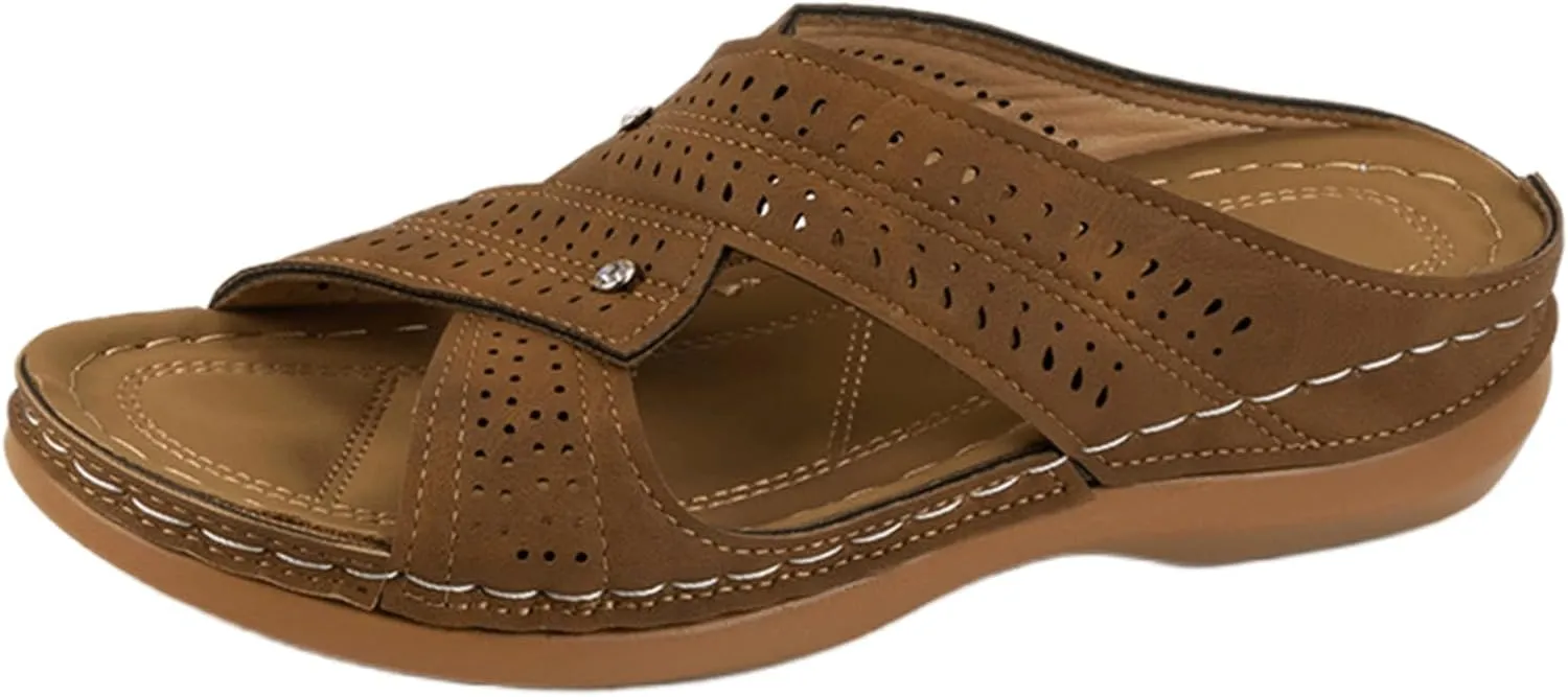 Ladmiple Womens Sandals Comfortable Arch Support Orthopedic Slides Slippers Plantar Fasciitis Summer Orthotic Flip Flops