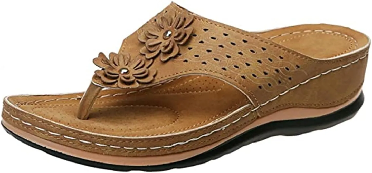 Ladmiple Women's Sandals Comfortable With Arch Support Orthopedic Thong Flip Flops Soft Summer Shoes Dressy Orthotic Slides