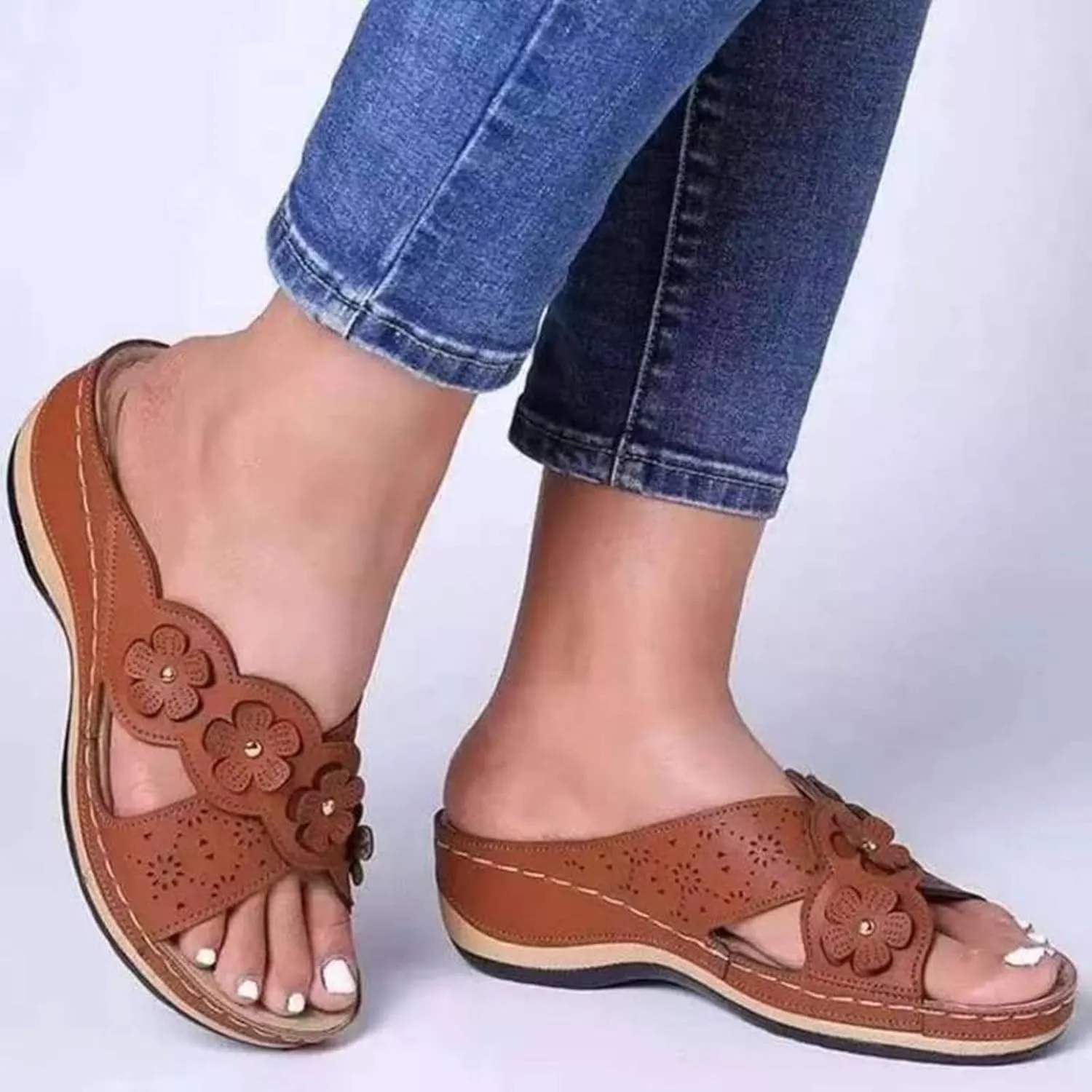 Ladmiple Womens Sandals With Arch Support Dressy Orthopedic Sandals Comfortable Orthotic Flip Flops Summer Walking Slides