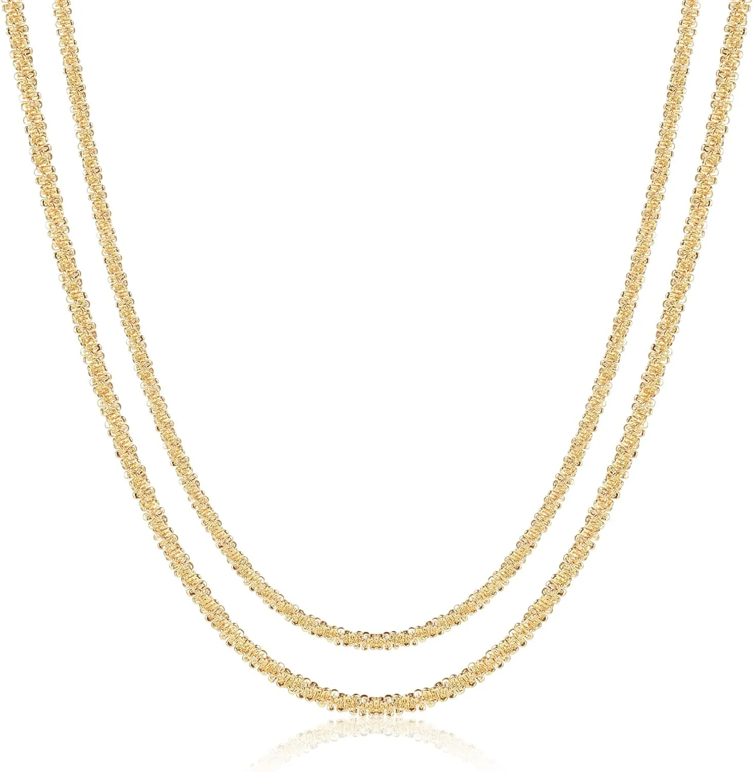Layered Necklaces for Women Silver Plated Dainty Snake Twist Rope Delicate Layered Necklace Different Length Choker Necklaces Silver Jewelry for Women