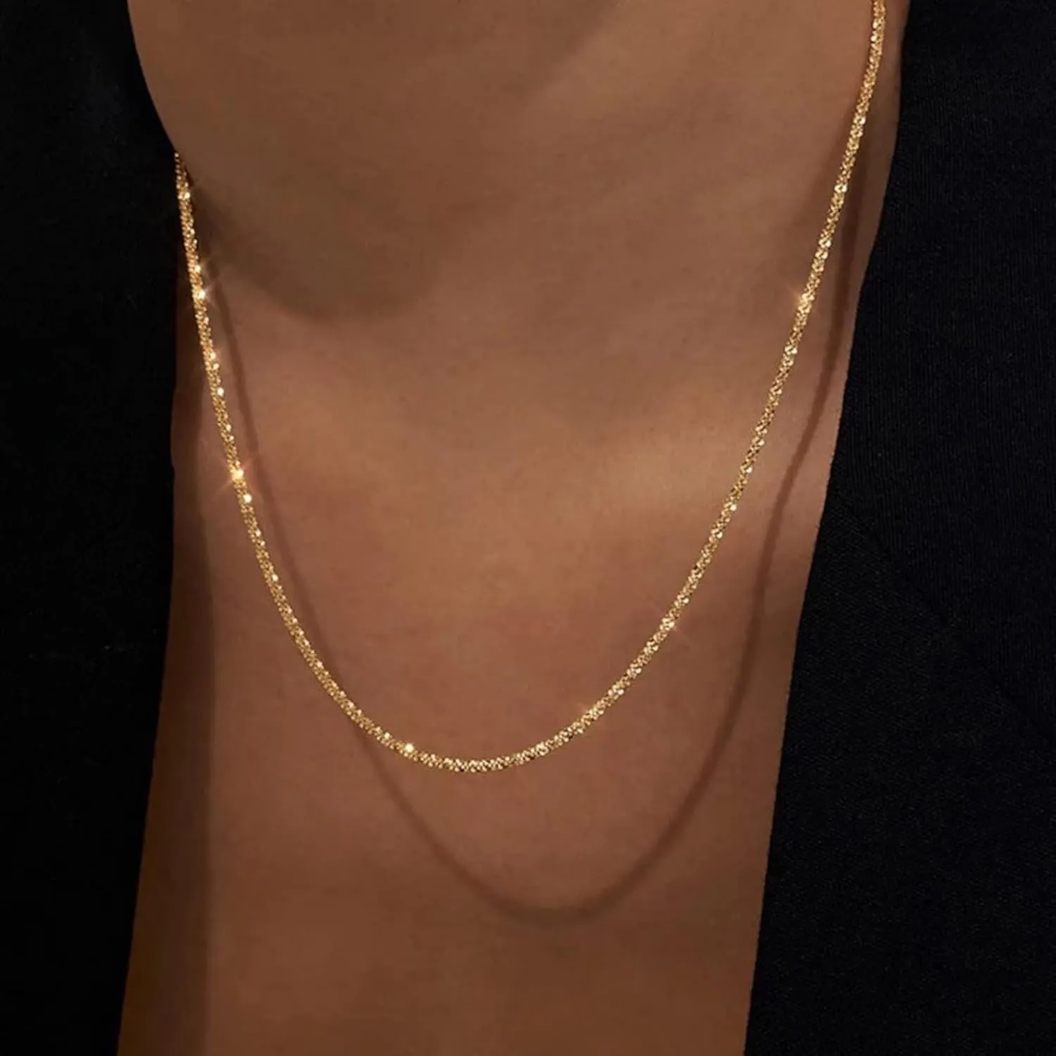 Layered Necklaces for Women Silver Plated Dainty Snake Twist Rope Delicate Layered Necklace Different Length Choker Necklaces Silver Jewelry for Women