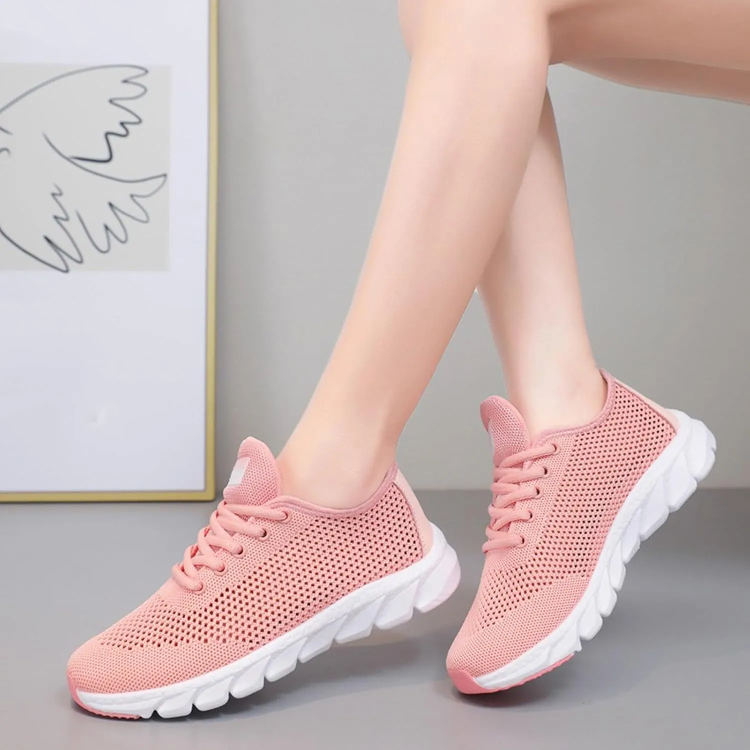 Lightweight Walking Tennis Shoes for Women Non Slip Cushion Fashion Running Tennis Shoes Versatile Dress Shoe