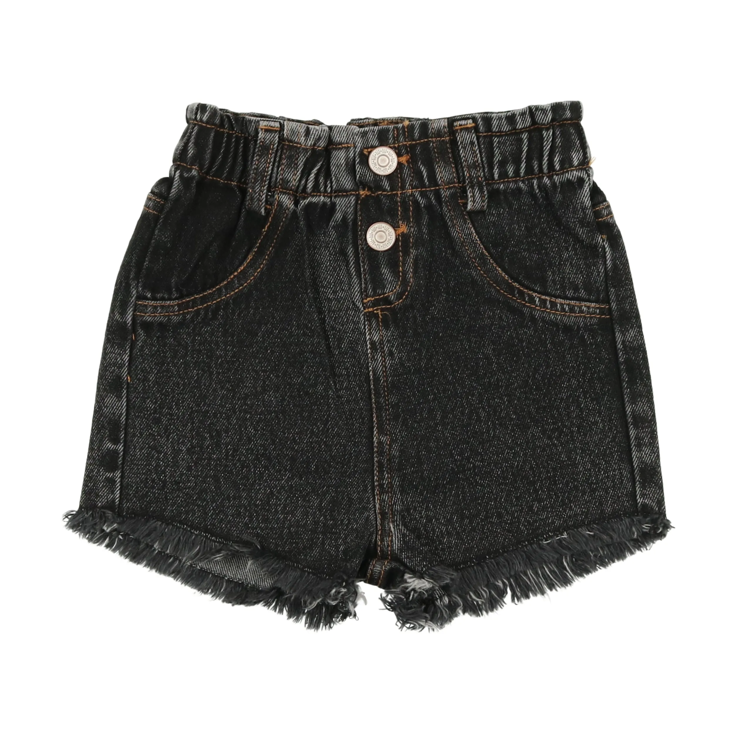LIL LEGS Black Denim PAPERBAG SHORTS