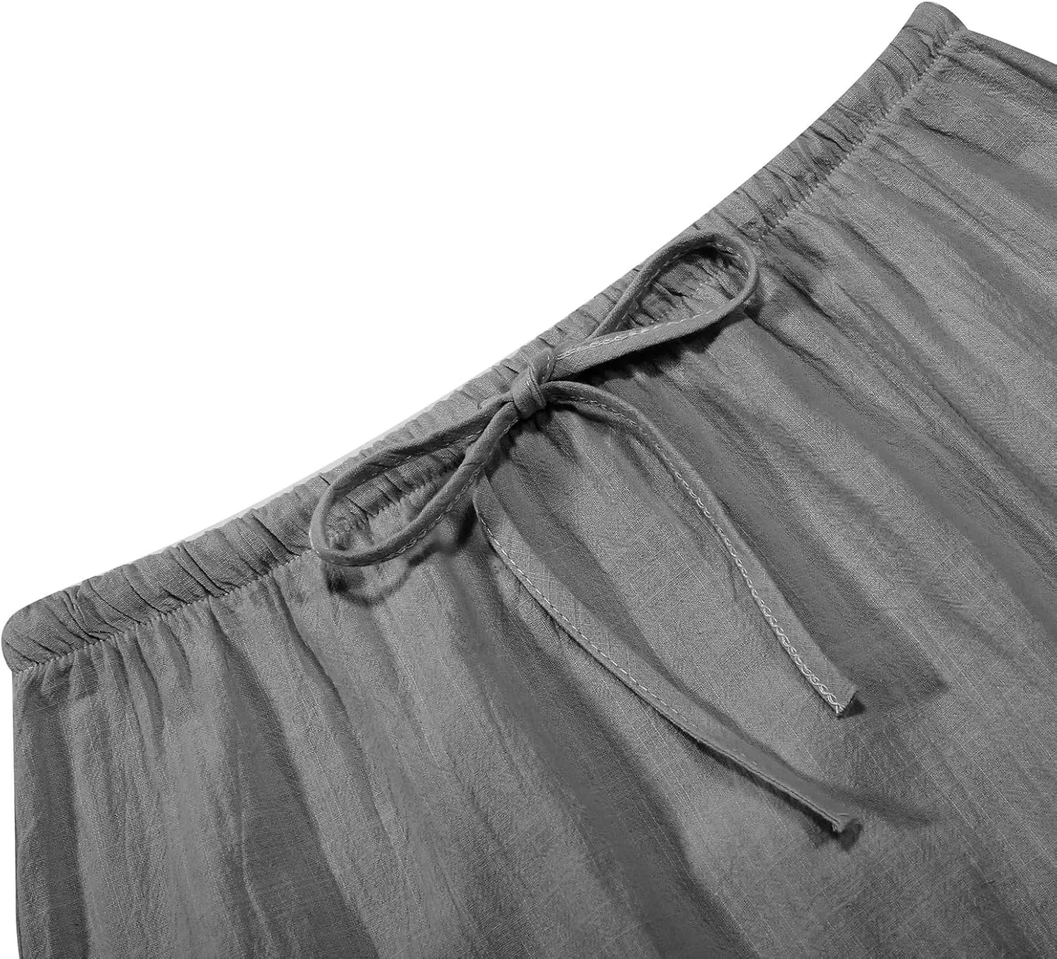 Linen Maxi Skirts for Women Trendy Flowy Boho Summer Skirt a Line Drawstring Long Skirt Vacation Bohomian Dress 2025
