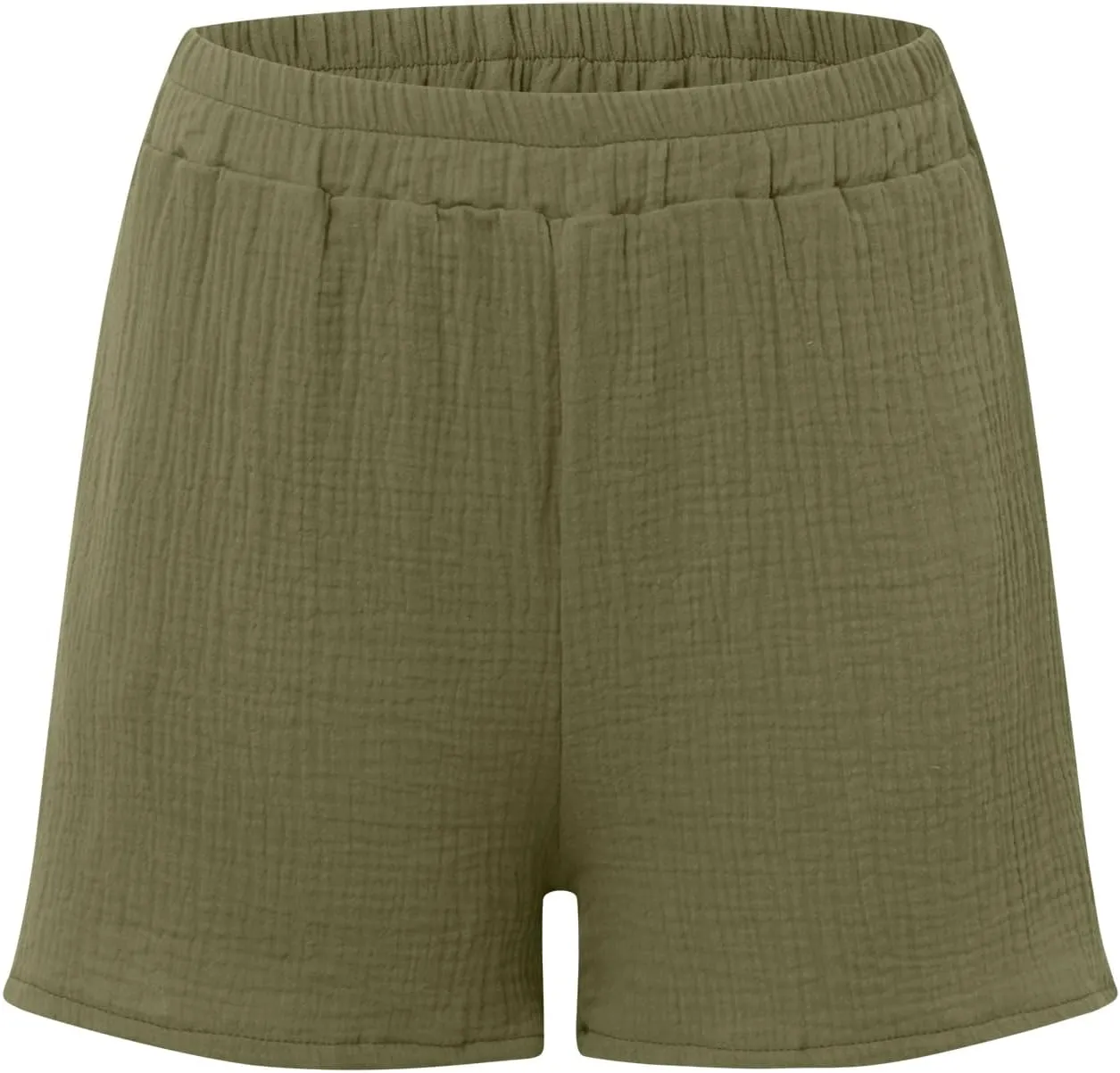 Linen Paperbag Shorts for Women High Waisted Wide Leg Pants Drawstring Baggy Sweatpants Summer Bermuda Shorts, Medium