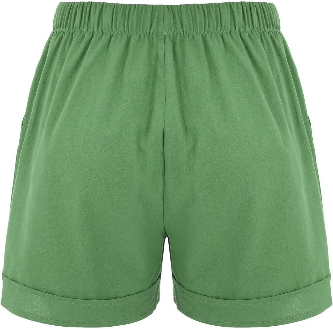 Linen Paperbag Shorts for Women High Waisted Wide Leg Pants Drawstring Baggy Sweatpants Summer Bermuda Shorts, Medium