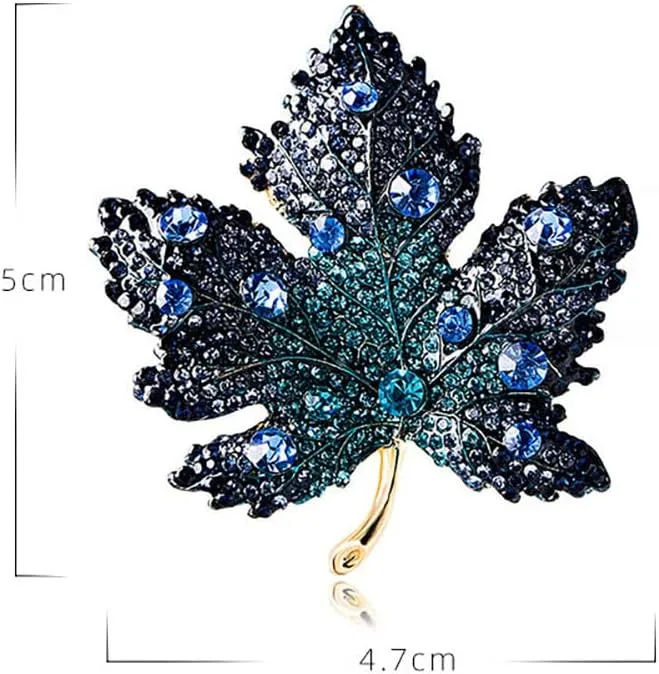 Maple Leaf Brooch Pin for Women, Rhinestone Crystal Leaf Shape Brooch Pin Premium Women Exquisite Luxury Simple Maple Leaf Brooch