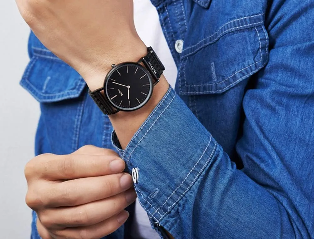 MASTOP Luxury Unisex Watch Fashion Women Mens Dress Quartz Watches Business Waterproof Stainless Steel Watches