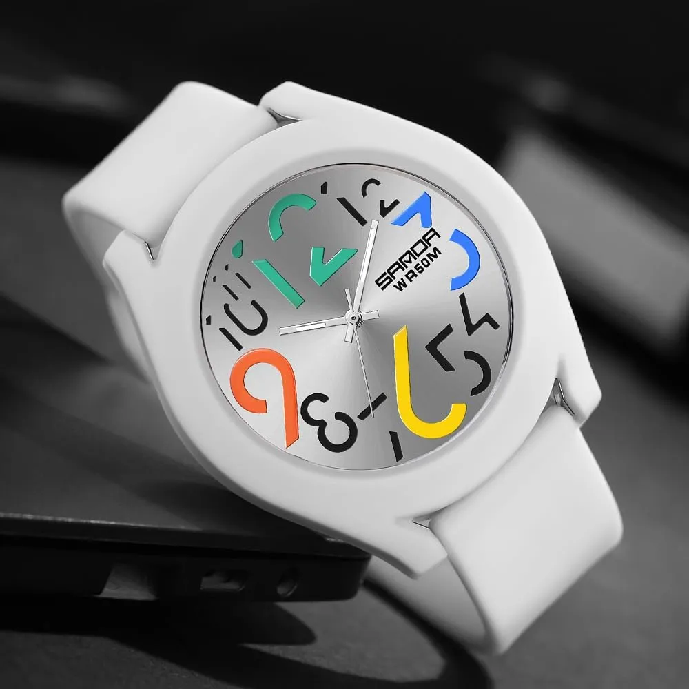 MASTOP Unisex Waterproof Analog Watch  Large Face Wrist Watch with Big Arabic Numbers, Business Casual Dress Watches for Men & Women, Easy-to-Read Round Dial Nurse Watches