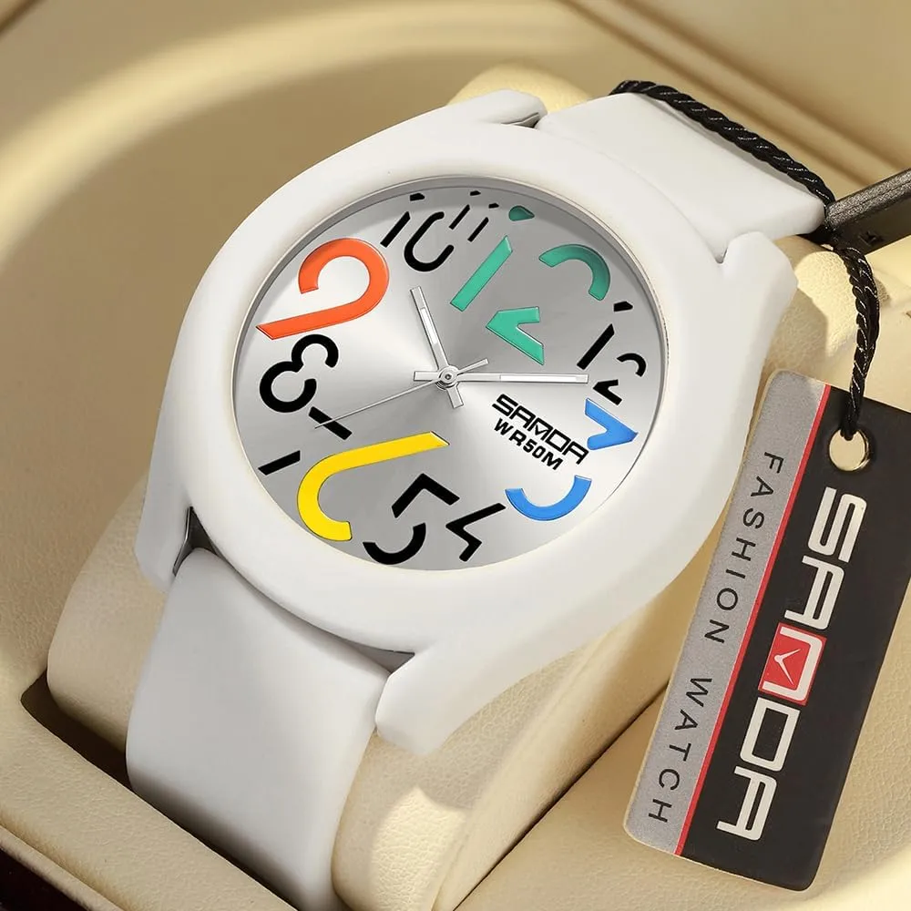 MASTOP Unisex Waterproof Analog Watch  Large Face Wrist Watch with Big Arabic Numbers, Business Casual Dress Watches for Men & Women, Easy-to-Read Round Dial Nurse Watches