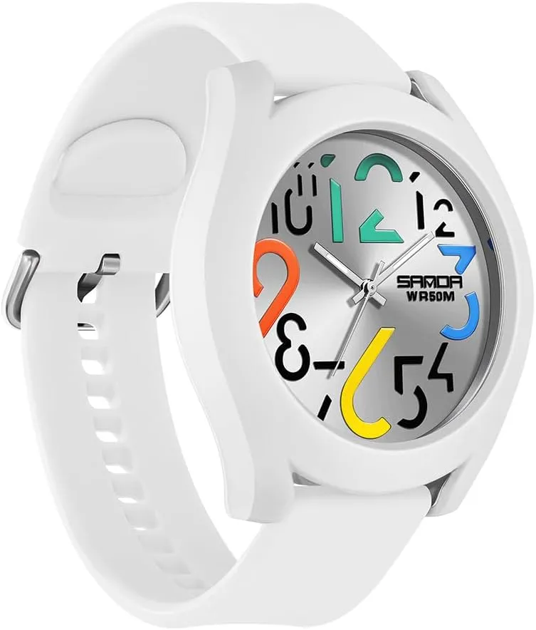 MASTOP Unisex Waterproof Analog Watch  Large Face Wrist Watch with Big Arabic Numbers, Business Casual Dress Watches for Men & Women, Easy-to-Read Round Dial Nurse Watches