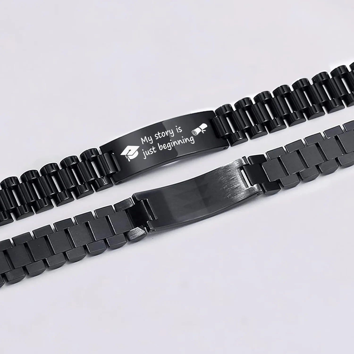 MEALGUET Graduation Gifts for him,Customizable Graduation Bracelet, Inspirational College Graduate Class Of 2025 Gift, Stainless Steel Handsome Link Bracelets for College Graduates
