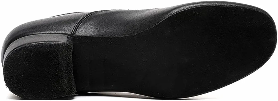 Men's Ballroom Dance Shoes Black Leather Sole Tango Salsa Latin Character Shoe