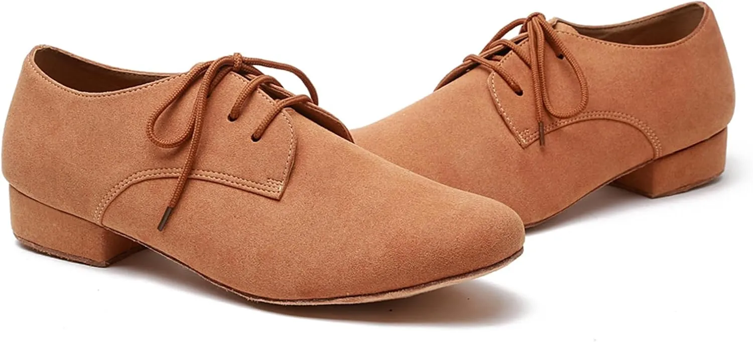 Mens Ballroom Dance Shoes for Latin Salsa Tango with Standard Block Low Heel