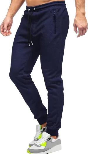 Men's Breathable Slim Fit Gym Pants Stretch Drawstring Athletic Trousers Casual Solid Joggers Sweatpants