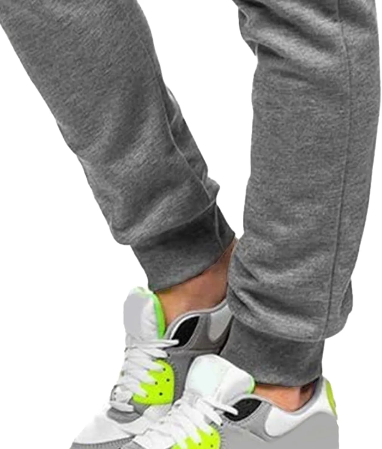 Men's Breathable Slim Fit Gym Pants Stretch Drawstring Athletic Trousers Casual Solid Joggers Sweatpants