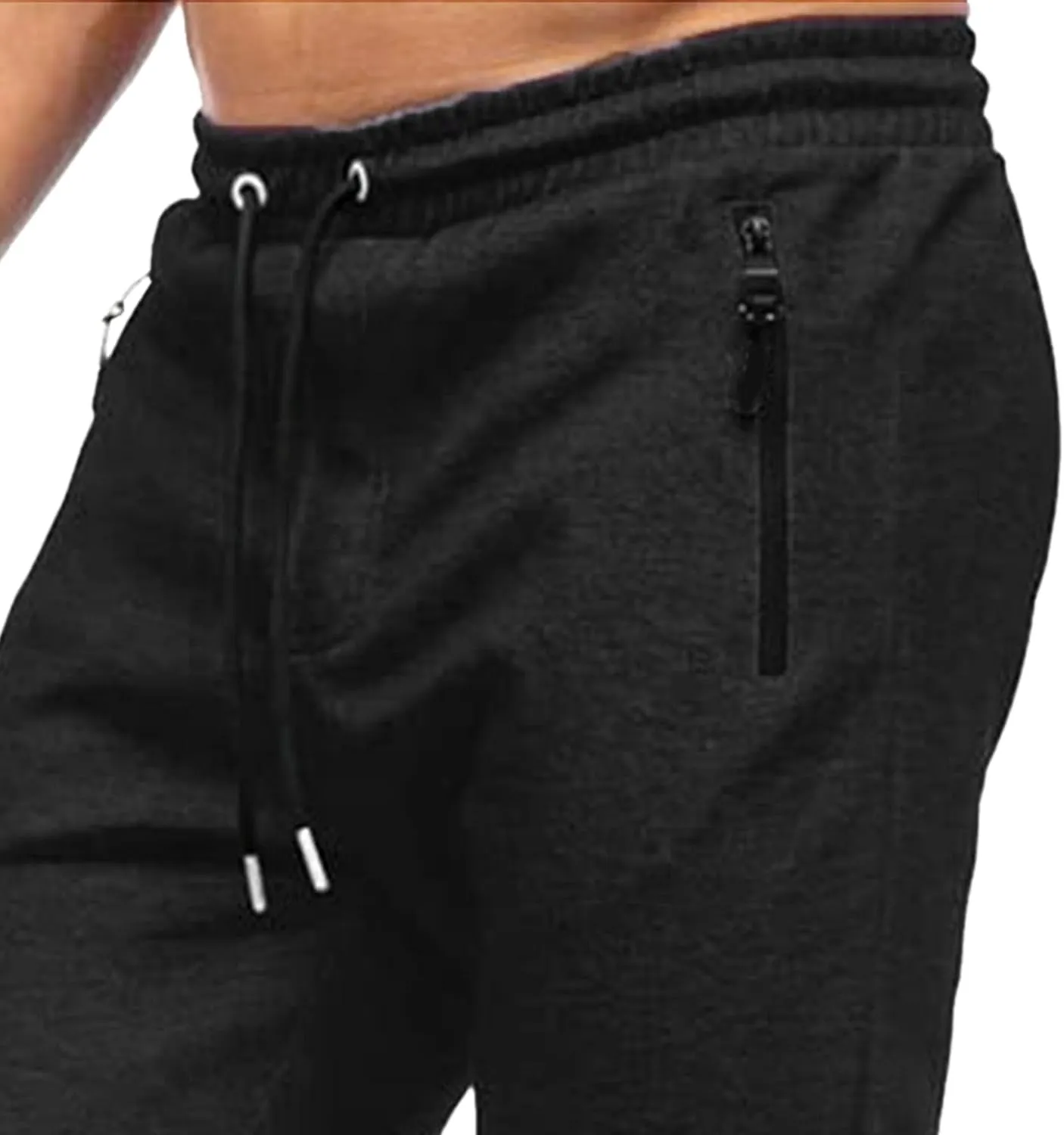 Men's Breathable Slim Fit Gym Pants Stretch Drawstring Athletic Trousers Casual Solid Joggers Sweatpants