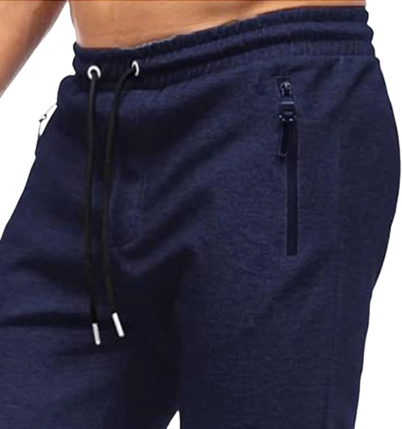 Men's Breathable Slim Fit Gym Pants Stretch Drawstring Athletic Trousers Casual Solid Joggers Sweatpants