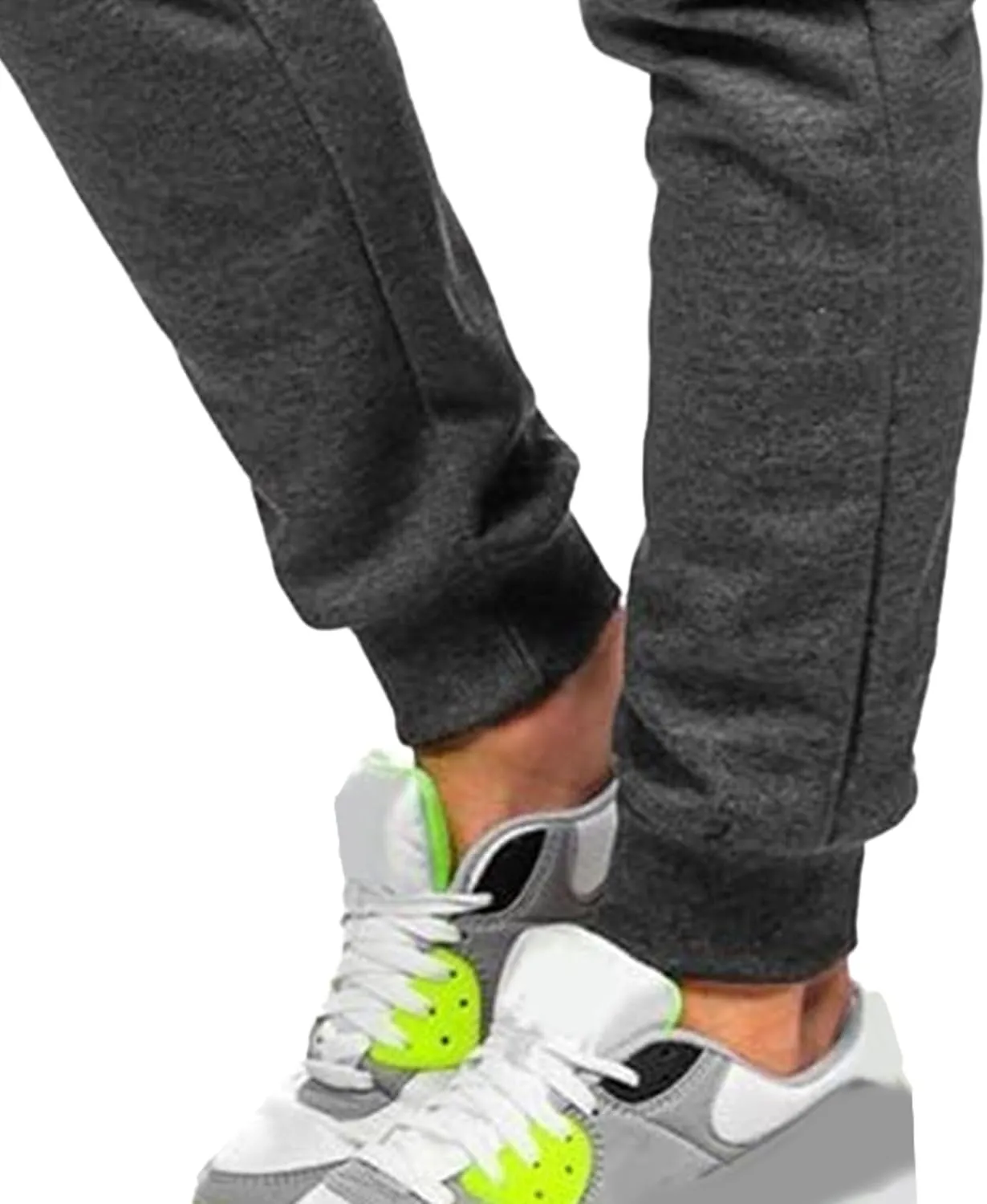 Men's Breathable Slim Fit Gym Pants Stretch Drawstring Athletic Trousers Casual Solid Joggers Sweatpants