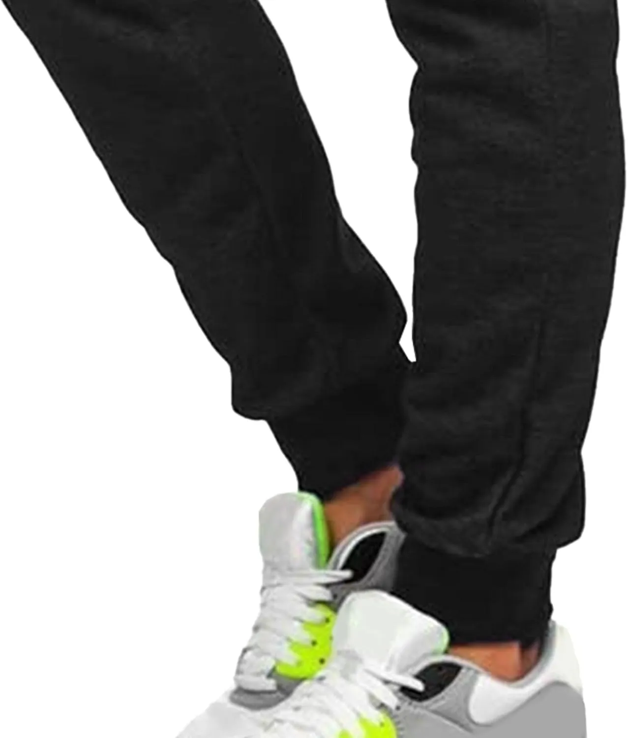 Men's Breathable Slim Fit Gym Pants Stretch Drawstring Athletic Trousers Casual Solid Joggers Sweatpants