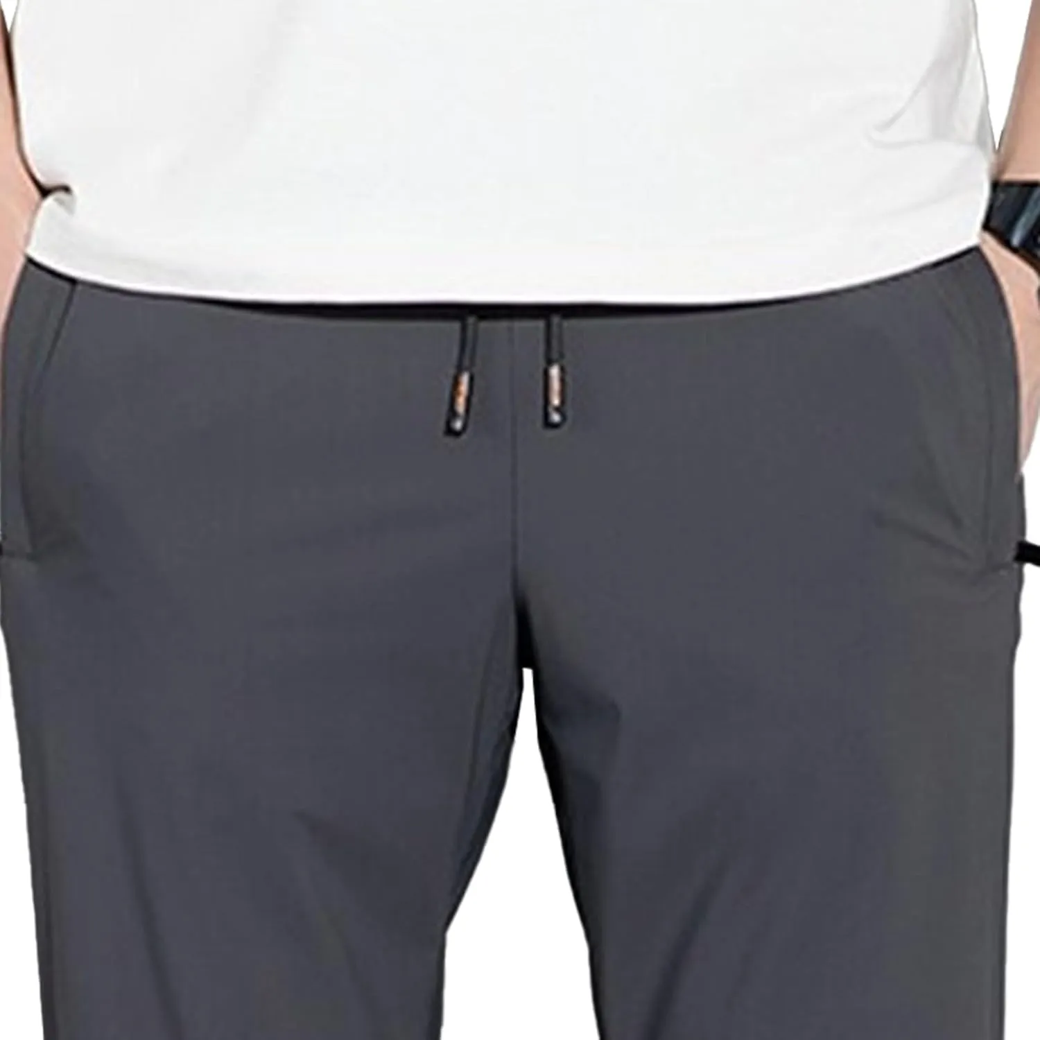 Men's Breathable Solid Classic Workout Pants Stretch Loose Fit Athletic Trousers Basic Drawstring Casual Sweatpants