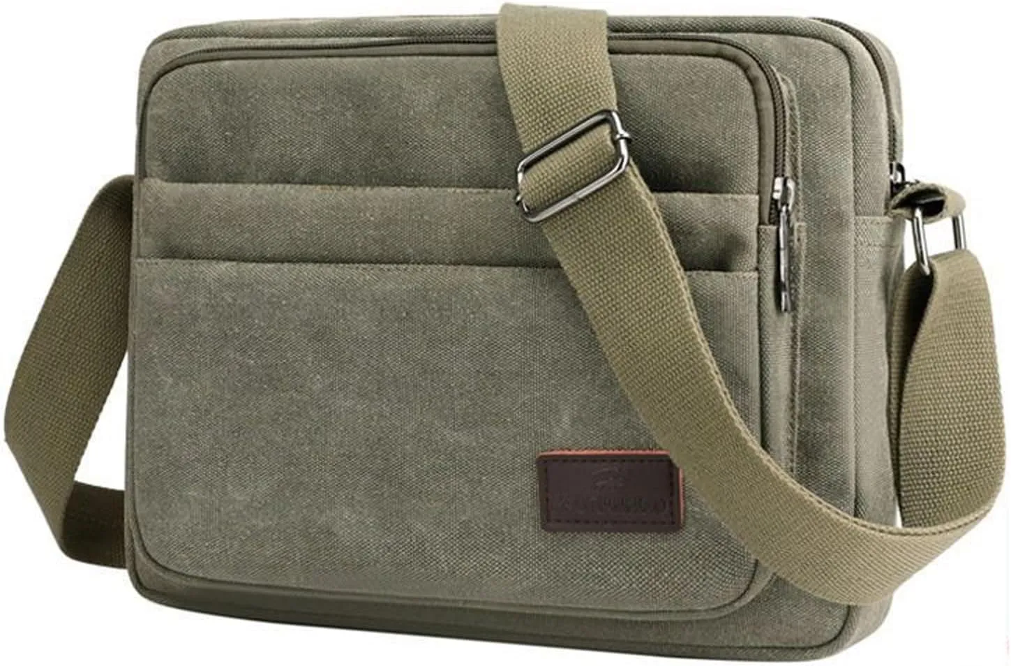Men's Canvas Postman Bag Vintage Crossbody Canvas Messenger Shoulder Bag Hiking Military Travel Bag