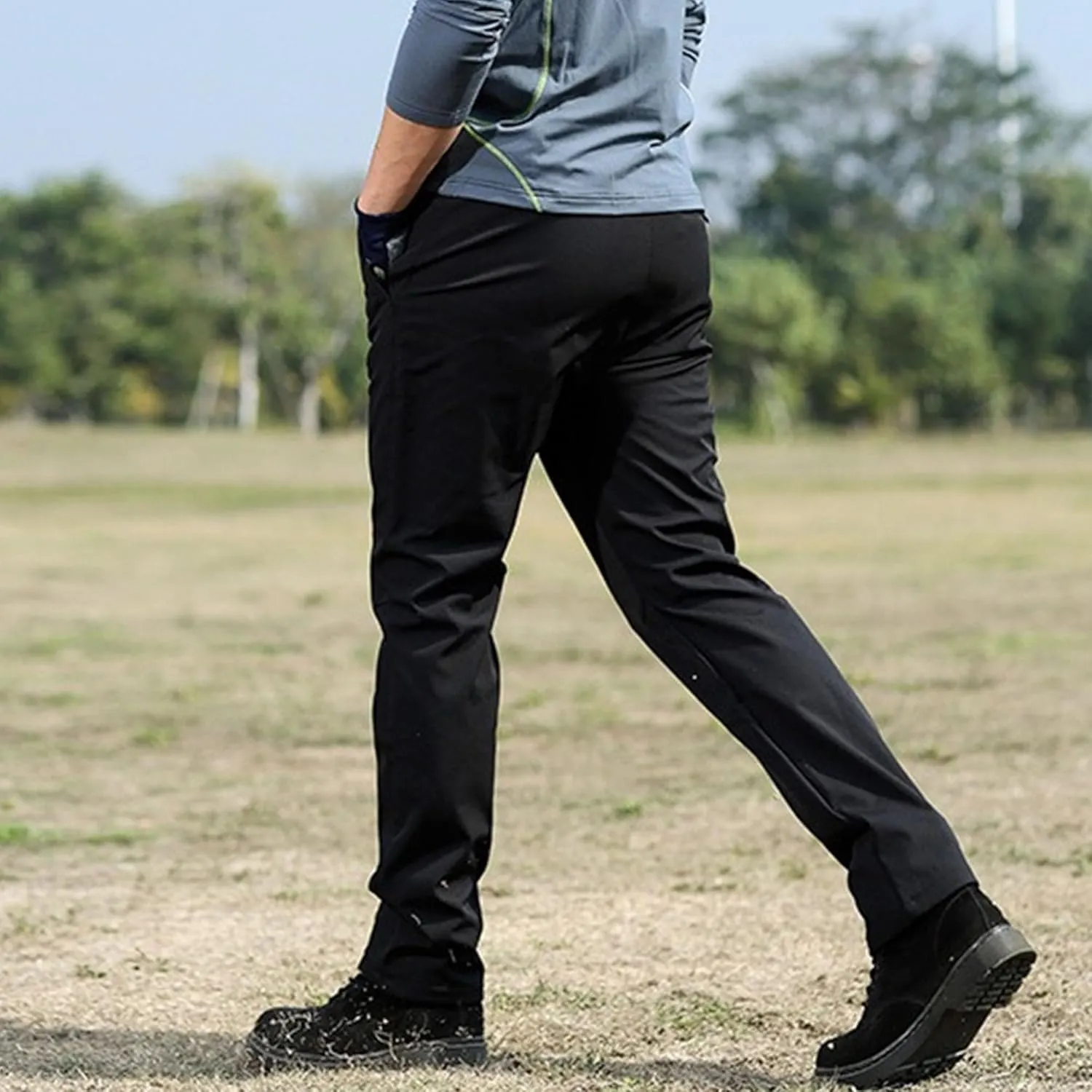 Men's Comfort Stretch Solid Workout Pants Elastic Waist Breathable Outdoor Trousers Stylish Fall Winter Sweatpants