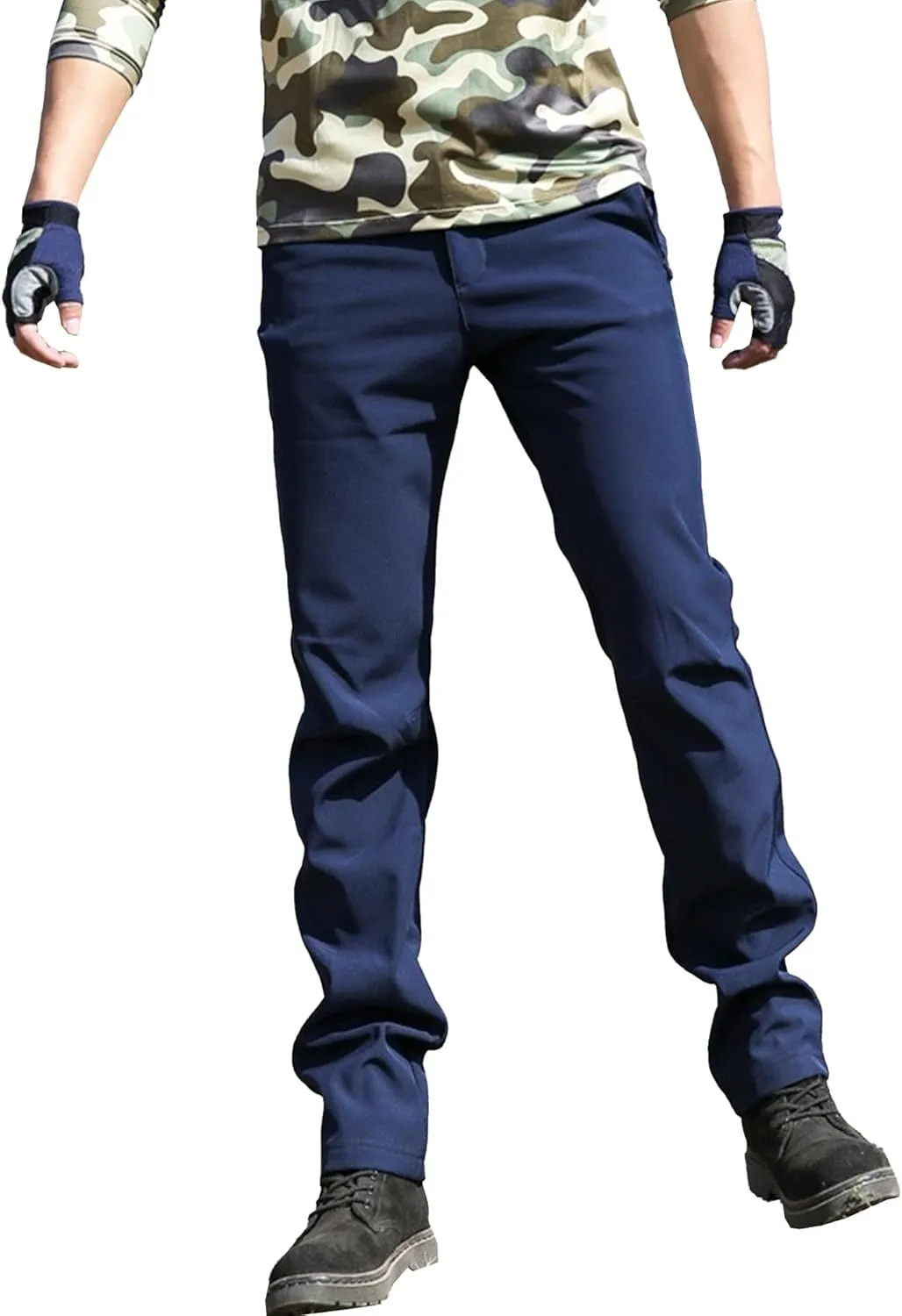 Men's Comfort Stretch Solid Workout Pants Elastic Waist Breathable Outdoor Trousers Stylish Fall Winter Sweatpants