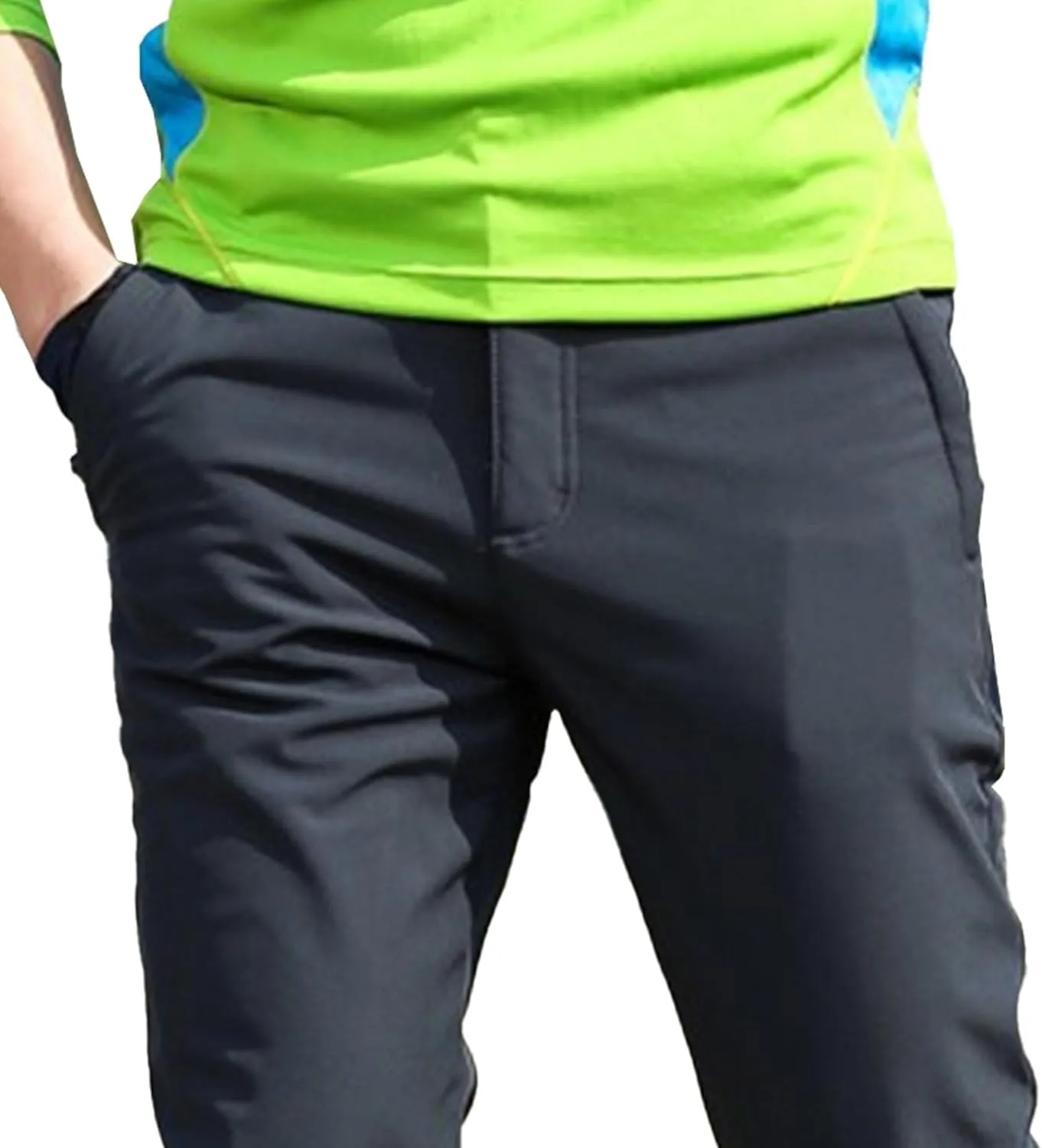 Men's Comfort Stretch Solid Workout Pants Elastic Waist Breathable Outdoor Trousers Stylish Fall Winter Sweatpants