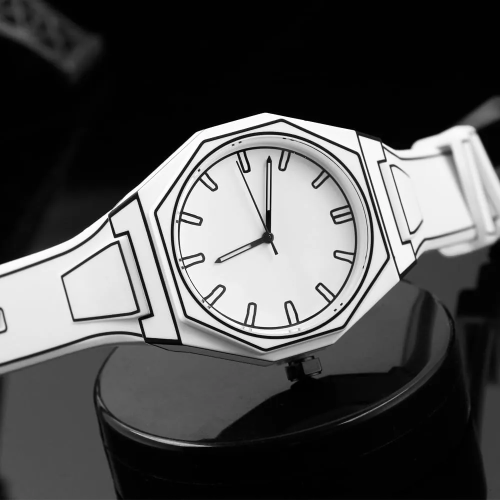 Men's Quartz Analog Watch Anime Fashion Sketch Wristwatch Minimalist Creative Design Stylish and Sports Mens Watches