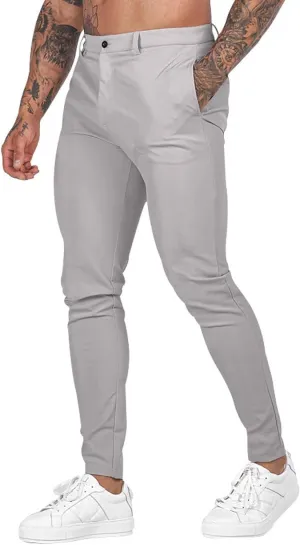 Mens Slim Fit Casual Stretch Khaki Pants with Pockets Straight Flat-Front Golf Slacks for Men Breathable Chinos Dress Pants