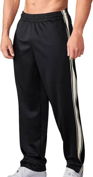 Men's Straight Leg Elastic Waist Outdoor Pants Striped Baggy Joggers Trousers Casual Breathable Hiking Sweatpants