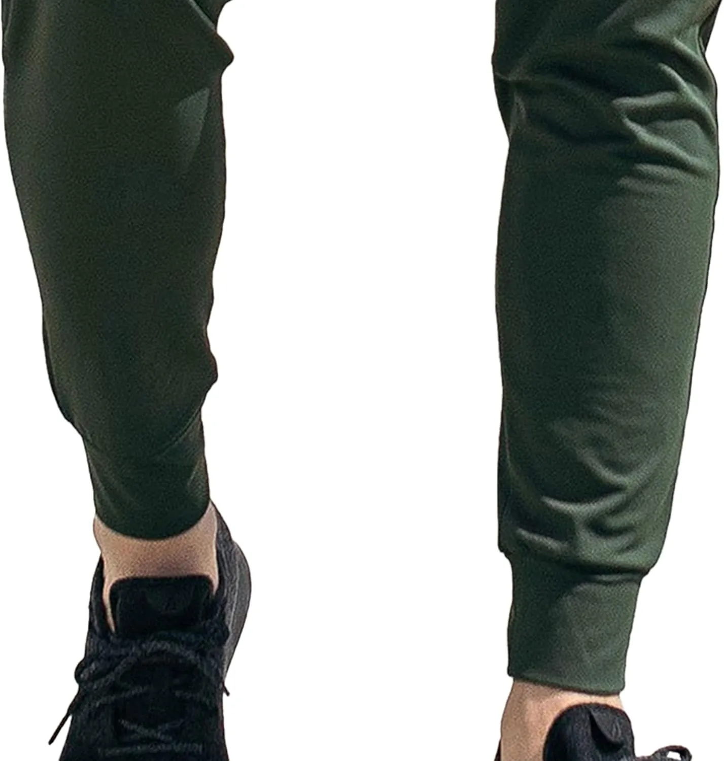 Men's Stretch Slim Fit Casual Athletic Pants Drawstring Comfort Running Trousers Solid Breathable Gym Sweatpants