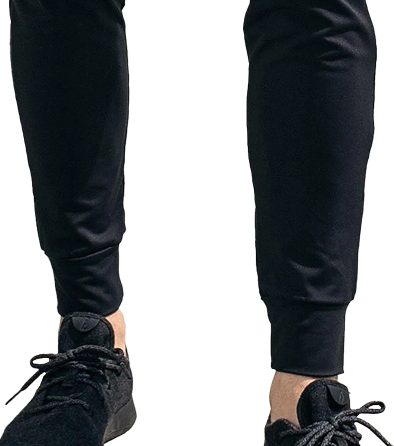 Men's Stretch Slim Fit Casual Athletic Pants Drawstring Comfort Running Trousers Solid Breathable Gym Sweatpants