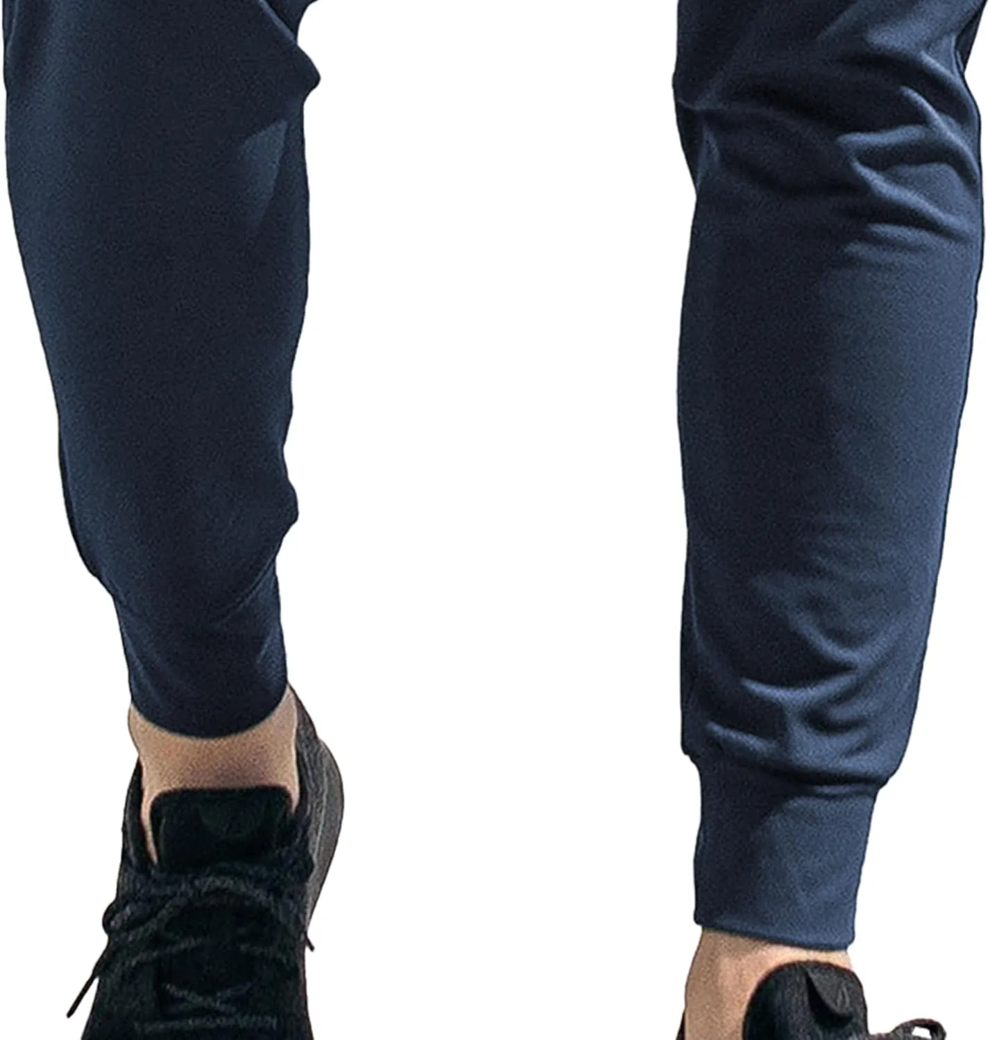 Men's Stretch Slim Fit Casual Athletic Pants Drawstring Comfort Running Trousers Solid Breathable Gym Sweatpants