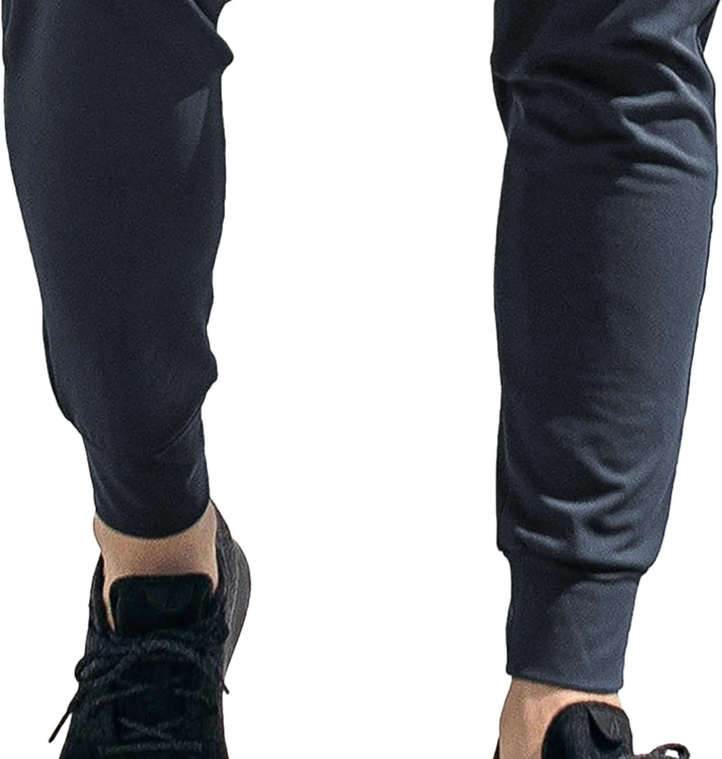 Men's Stretch Slim Fit Casual Athletic Pants Drawstring Comfort Running Trousers Solid Breathable Gym Sweatpants