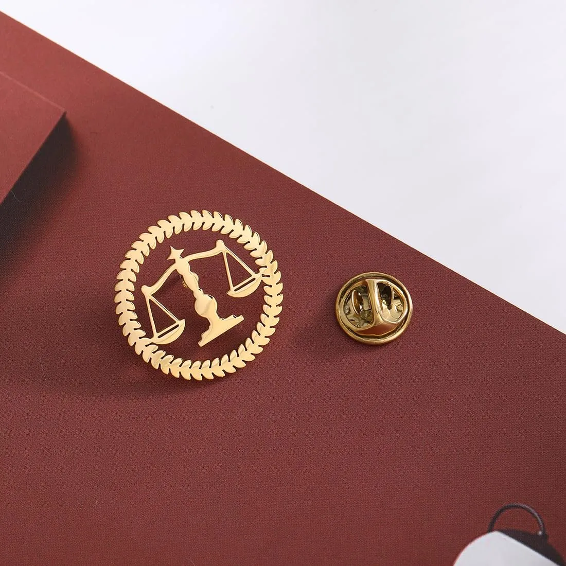 Metal Balance Badges Suit Brooch Libra Scales Brooches For Men