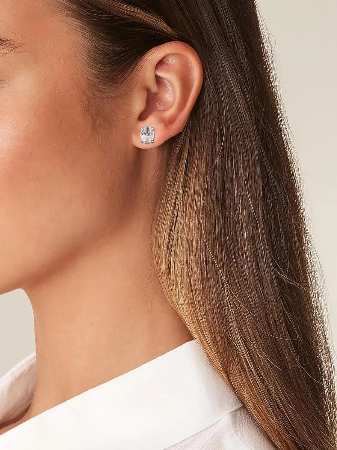 Moissanite Sparkle Stud Earrings for Women, 2-4 Carat, Oval Cut/Pear Cut/Radiant Cut, Solid 925 Sterling Silver Hypoallergenic, Birthday Valentines Anniversary Mother's Day Ideal Gift for Her