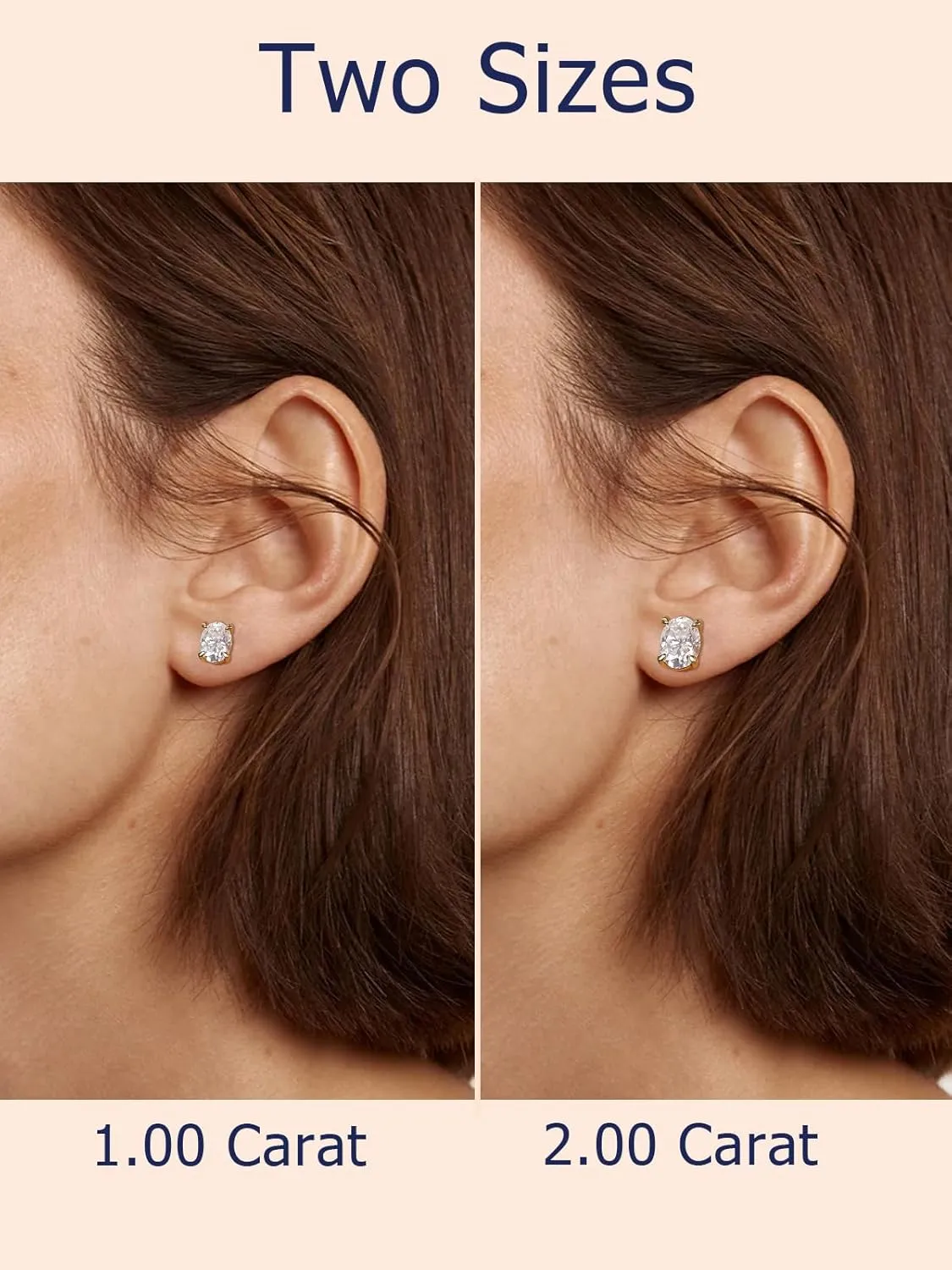 Moissanite Sparkle Stud Earrings for Women, 2-4 Carat, Oval Cut/Pear Cut/Radiant Cut, Solid 925 Sterling Silver Hypoallergenic, Birthday Valentines Anniversary Mother's Day Ideal Gift for Her