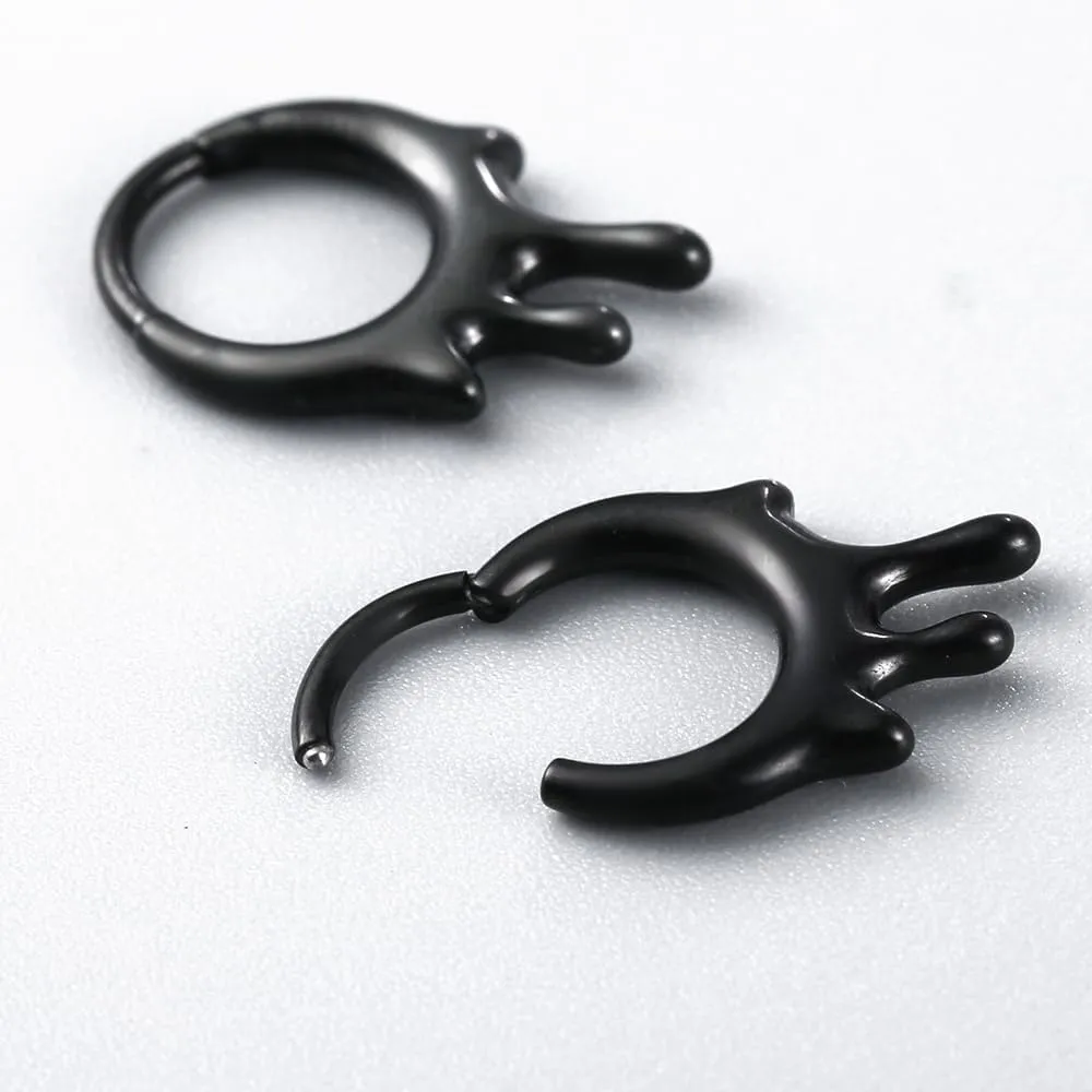 MOQIKAKA16G 8mm Septum Rings - Stainless Steel Segment Nose Rings for Women Men - Hinged Segment Nose Helix Cartilage Clicker Hoop Earrings for Daith Rook Tragus Piercing