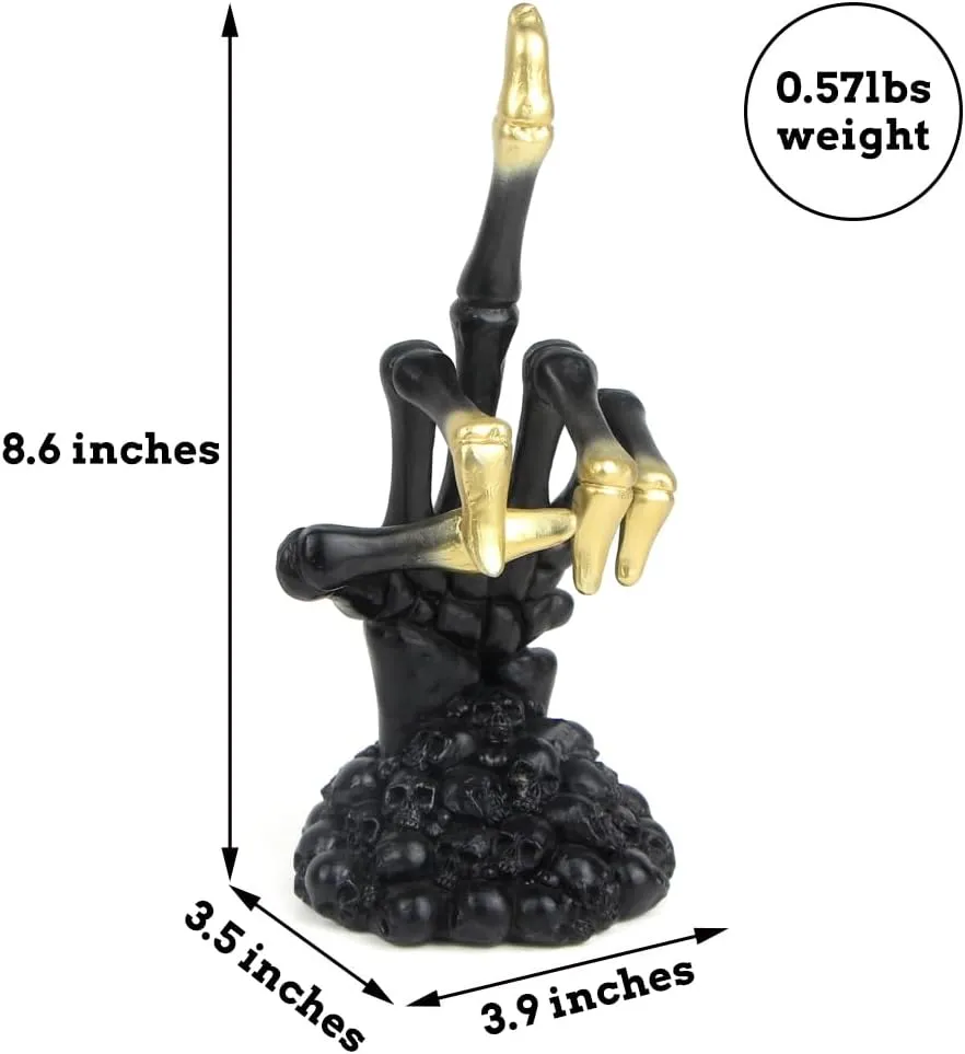 Mrlikale Gothic Skeleton Hand Form Jewelry Display Stand, Bracelet Watch Jewelry Ring Holder for Jewelry Room Home Decorations, Black(D)