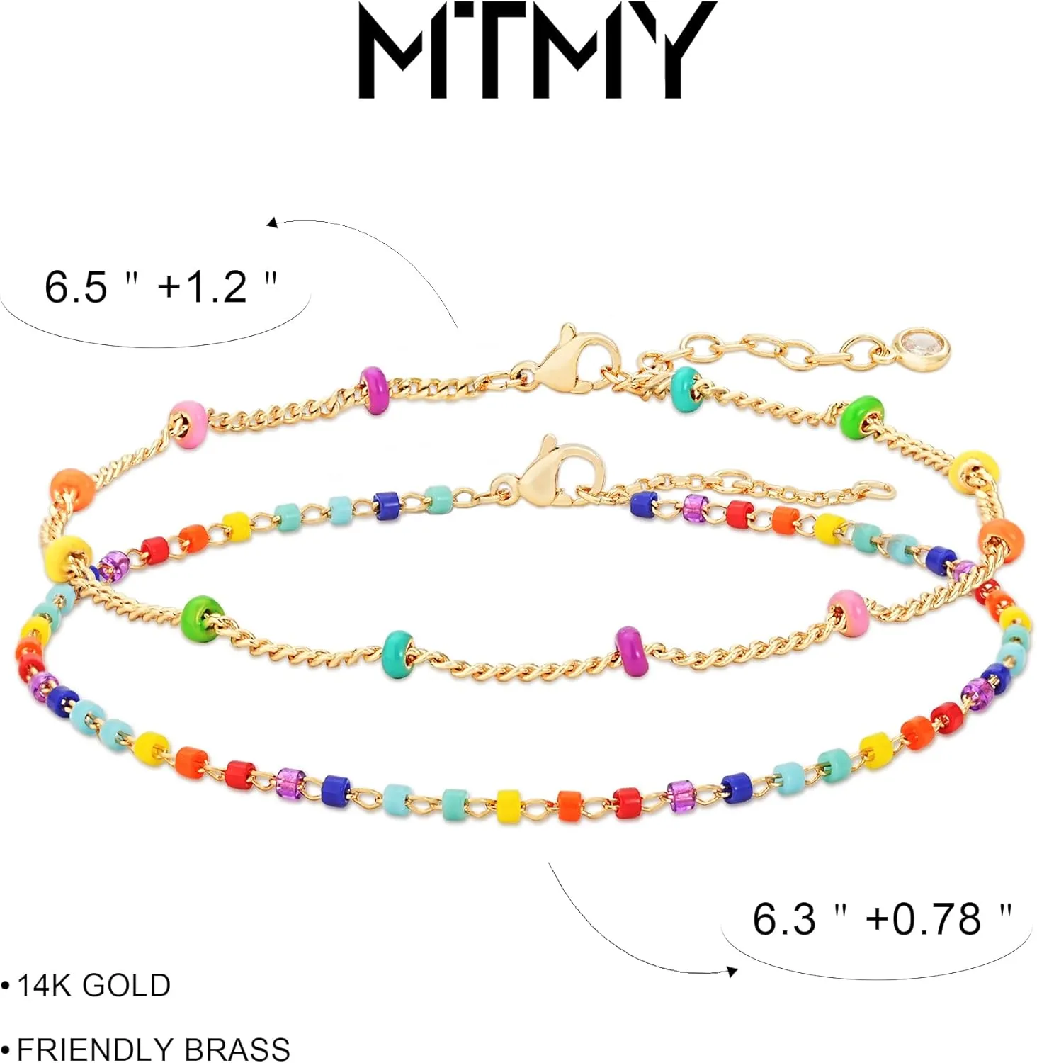 MTMY Gold Chain Bracelet for Women 14K Gold Plated Dainty Bracelets with Adjustable Chain Cute Bracelet Gold Trendy Jewelry